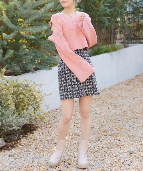 MAJESTIC LEGON / マジェスティックレゴン ニット・セーター | 2wayショルダーフレアスリーブニット | 詳細1