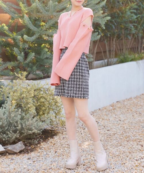 MAJESTIC LEGON / マジェスティックレゴン ニット・セーター | 2wayショルダーフレアスリーブニット | 詳細3