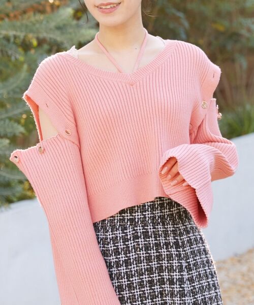 MAJESTIC LEGON / マジェスティックレゴン ニット・セーター | 2wayショルダーフレアスリーブニット | 詳細5