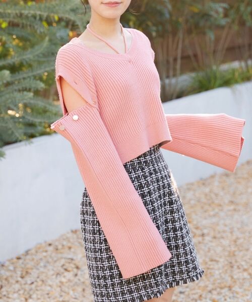 MAJESTIC LEGON / マジェスティックレゴン ニット・セーター | 2wayショルダーフレアスリーブニット | 詳細6