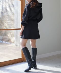 MAJESTIC LEGON / マジェスティックレゴン ミニ丈・ひざ丈ワンピース | フードスウェットフレアーワンピース