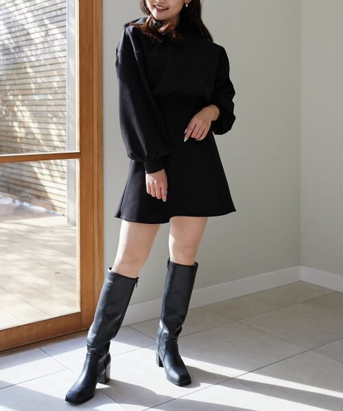 MAJESTIC LEGON / マジェスティックレゴン ミニ丈・ひざ丈ワンピース | フードスウェットフレアーワンピース | 詳細5