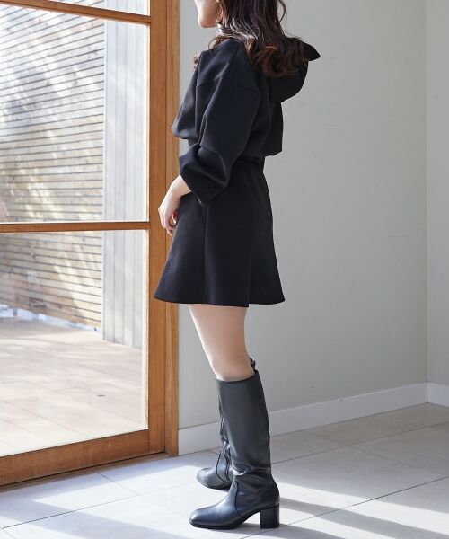 MAJESTIC LEGON / マジェスティックレゴン ミニ丈・ひざ丈ワンピース | フードスウェットフレアーワンピース | 詳細7