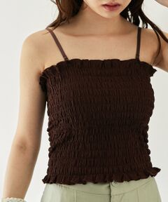 MAJESTIC LEGON / マジェスティックレゴン キャミソール・チューブトップ | カップ付2wayシャーリングキャミ