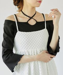 MAJESTIC LEGON / マジェスティックレゴン カットソー | クロスストラップリブトップス