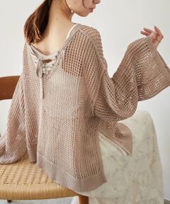 MAJESTIC LEGON / マジェスティックレゴン ニット・セーター | レースアップメッシュニット