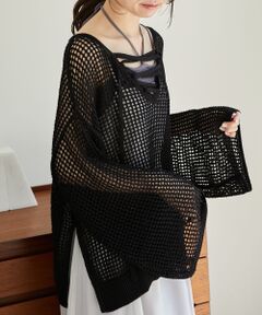 MAJESTIC LEGON / マジェスティックレゴン ニット・セーター | レースアップメッシュニット