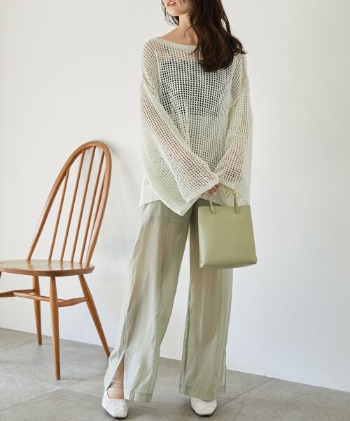 MAJESTIC LEGON / マジェスティックレゴン ニット・セーター | レースアップメッシュニット | 詳細1