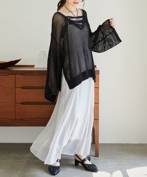 MAJESTIC LEGON / マジェスティックレゴン ニット・セーター | レースアップメッシュニット | 詳細17