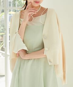 MAJESTIC LEGON / マジェスティックレゴン ニット・セーター | ビジューボタンショートカーディガン