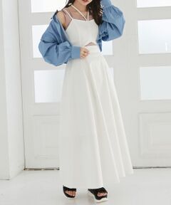 MAJESTIC LEGON / マジェスティックレゴン ロング・マキシ丈ワンピース | デニムオープンキャミワンピ