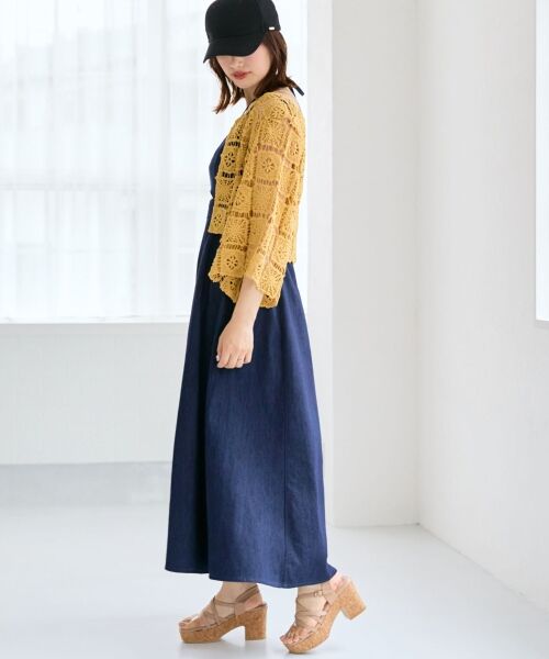 MAJESTIC LEGON / マジェスティックレゴン ロング・マキシ丈ワンピース | デニムオープンキャミワンピ | 詳細2