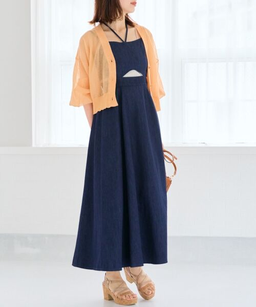 MAJESTIC LEGON / マジェスティックレゴン ロング・マキシ丈ワンピース | デニムオープンキャミワンピ | 詳細4