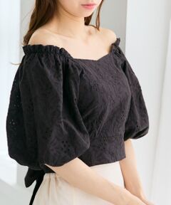 MAJESTIC LEGON / マジェスティックレゴン シャツ・ブラウス | 刺繍レースコットンブラウス