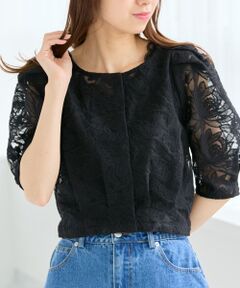 MAJESTIC LEGON / マジェスティックレゴン シャツ・ブラウス | オーガンジーフラワー刺繍ブラウス