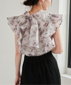 MAJESTIC LEGON / マジェスティックレゴン シャツ・ブラウス | ノースリフリルシアーブラウス