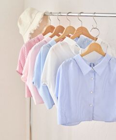 MAJESTIC LEGON / マジェスティックレゴン シャツ・ブラウス | パールボタンクロップドシャツ