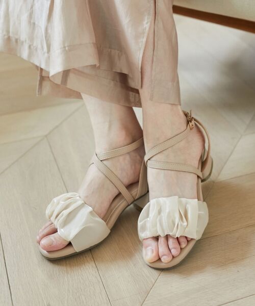 MAJESTIC LEGON / マジェスティックレゴン サンダル | シアーギャザーサンダル(ベージュ)