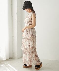 MAJESTIC LEGON / マジェスティックレゴン ロング・マキシ丈ワンピース | ウエストリボンティアードワンピース