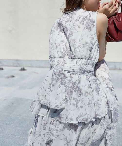 MAJESTIC LEGON / マジェスティックレゴン ロング・マキシ丈ワンピース | ウエストリボンティアードワンピース | 詳細7