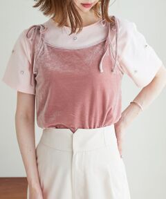 MAJESTIC LEGON / マジェスティックレゴン Tシャツ | キラキラビジューパールTシャツ