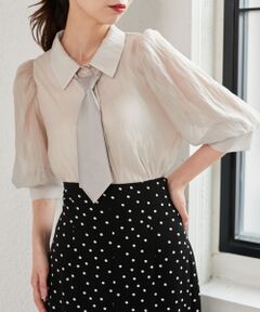 MAJESTIC LEGON / マジェスティックレゴン シャツ・ブラウス | タイセットパフスリブラウス