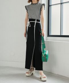 MAJESTIC LEGON / マジェスティックレゴン ロング・マキシ丈スカート | 配色ラインナロースカート