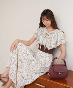 MAJESTIC LEGON / マジェスティックレゴン ロング・マキシ丈ワンピース | フリルスリーブコルセットワンピース