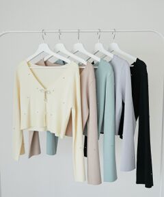 MAJESTIC LEGON / マジェスティックレゴン カーディガン・ボレロ | リボンブローチセットビジューカーデ