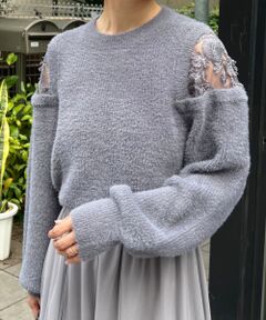 MAJESTIC LEGON / マジェスティックレゴン ニット・セーター | ショルダーレースシャギーニット