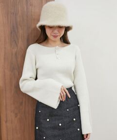 MAJESTIC LEGON / マジェスティックレゴン ニット・セーター | キラキラシャギーフレアスリーブニット