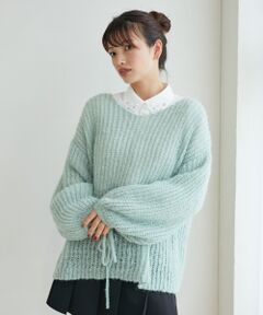 MAJESTIC LEGON / マジェスティックレゴン ニット・セーター | リボンディティール透かしニット