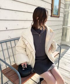 MAJESTIC LEGON / マジェスティックレゴン ミニ丈・ひざ丈ワンピース | 〇ハーフZIPニットセットワンピ