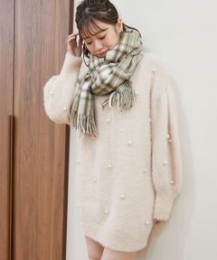 MAJESTIC LEGON / マジェスティックレゴン ミニ丈・ひざ丈ワンピース | パールシャギーミニワンピース