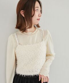 MAJESTIC LEGON / マジェスティックレゴン カットソー | ビジューチュールトップス