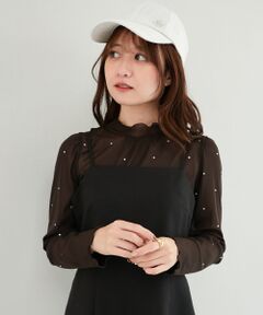 MAJESTIC LEGON / マジェスティックレゴン カットソー | ビジューチュールトップス