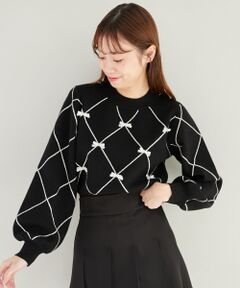 MAJESTIC LEGON / マジェスティックレゴン ニット・セーター | プチリボン&ビジューニット