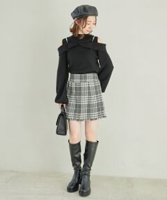 MAJESTIC LEGON / マジェスティックレゴン ニット・セーター | 2wayパールチェーン肩開きニット