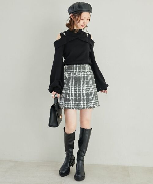 MAJESTIC LEGON / マジェスティックレゴン ニット・セーター | 2wayパールチェーン肩開きニット | 詳細1