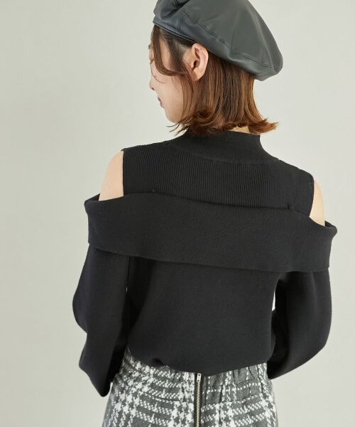 MAJESTIC LEGON / マジェスティックレゴン ニット・セーター | 2wayパールチェーン肩開きニット | 詳細10