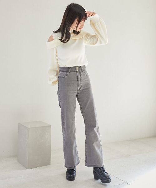 MAJESTIC LEGON / マジェスティックレゴン ニット・セーター | 2wayパールチェーン肩開きニット | 詳細11