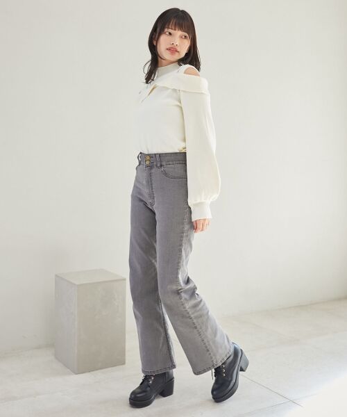 MAJESTIC LEGON / マジェスティックレゴン ニット・セーター | 2wayパールチェーン肩開きニット | 詳細12