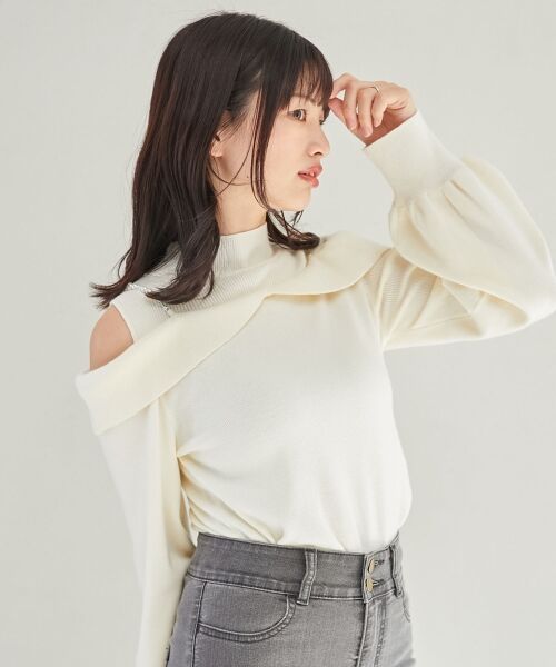 MAJESTIC LEGON / マジェスティックレゴン ニット・セーター | 2wayパールチェーン肩開きニット | 詳細15