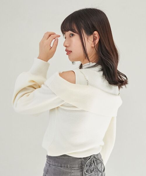 MAJESTIC LEGON / マジェスティックレゴン ニット・セーター | 2wayパールチェーン肩開きニット | 詳細17