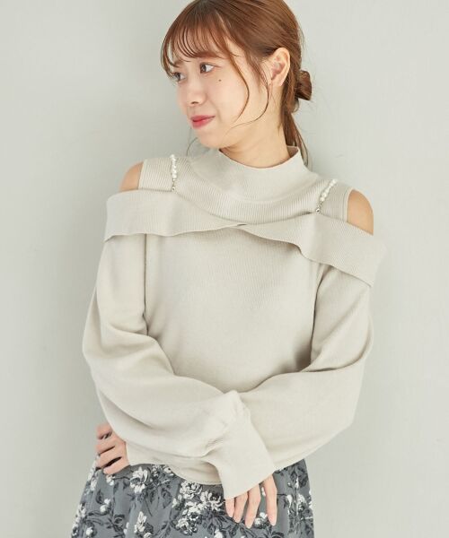 MAJESTIC LEGON / マジェスティックレゴン ニット・セーター | 2wayパールチェーン肩開きニット | 詳細22