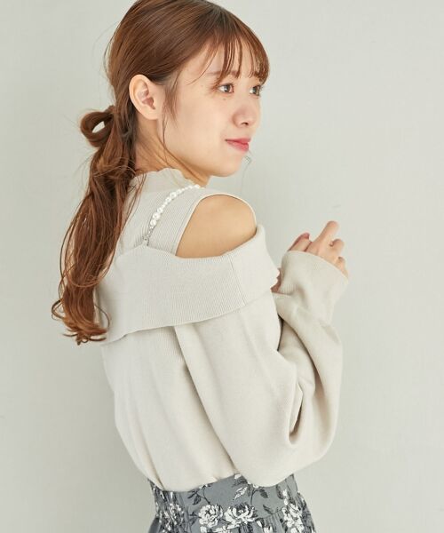 MAJESTIC LEGON / マジェスティックレゴン ニット・セーター | 2wayパールチェーン肩開きニット | 詳細24