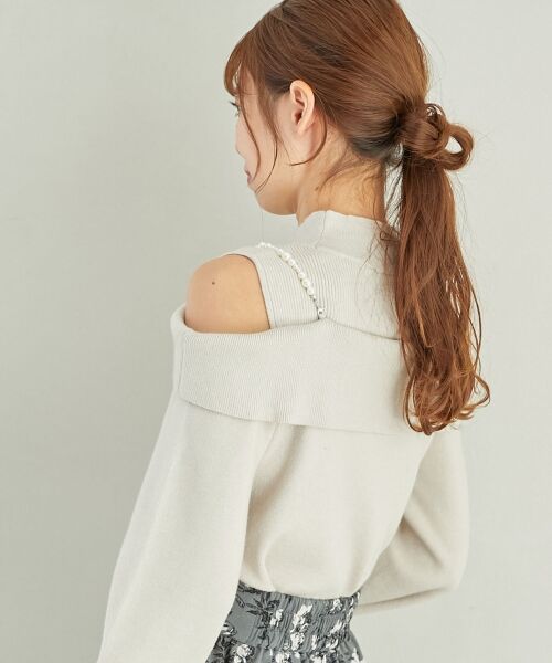 MAJESTIC LEGON / マジェスティックレゴン ニット・セーター | 2wayパールチェーン肩開きニット | 詳細25