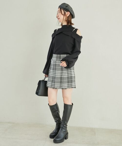 MAJESTIC LEGON / マジェスティックレゴン ニット・セーター | 2wayパールチェーン肩開きニット | 詳細3