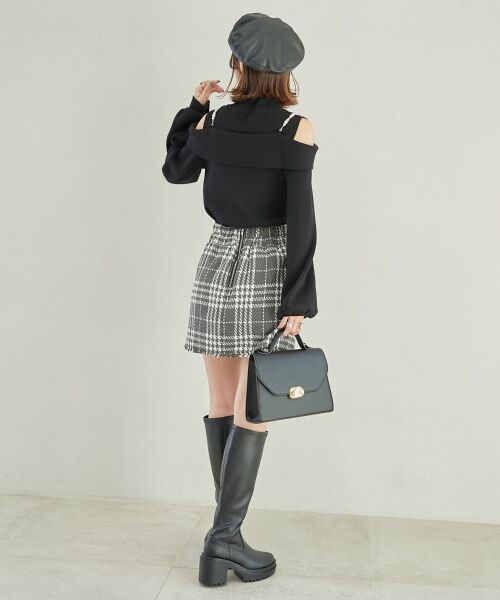 MAJESTIC LEGON / マジェスティックレゴン ニット・セーター | 2wayパールチェーン肩開きニット | 詳細4