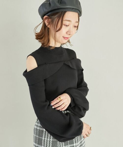 MAJESTIC LEGON / マジェスティックレゴン ニット・セーター | 2wayパールチェーン肩開きニット | 詳細9